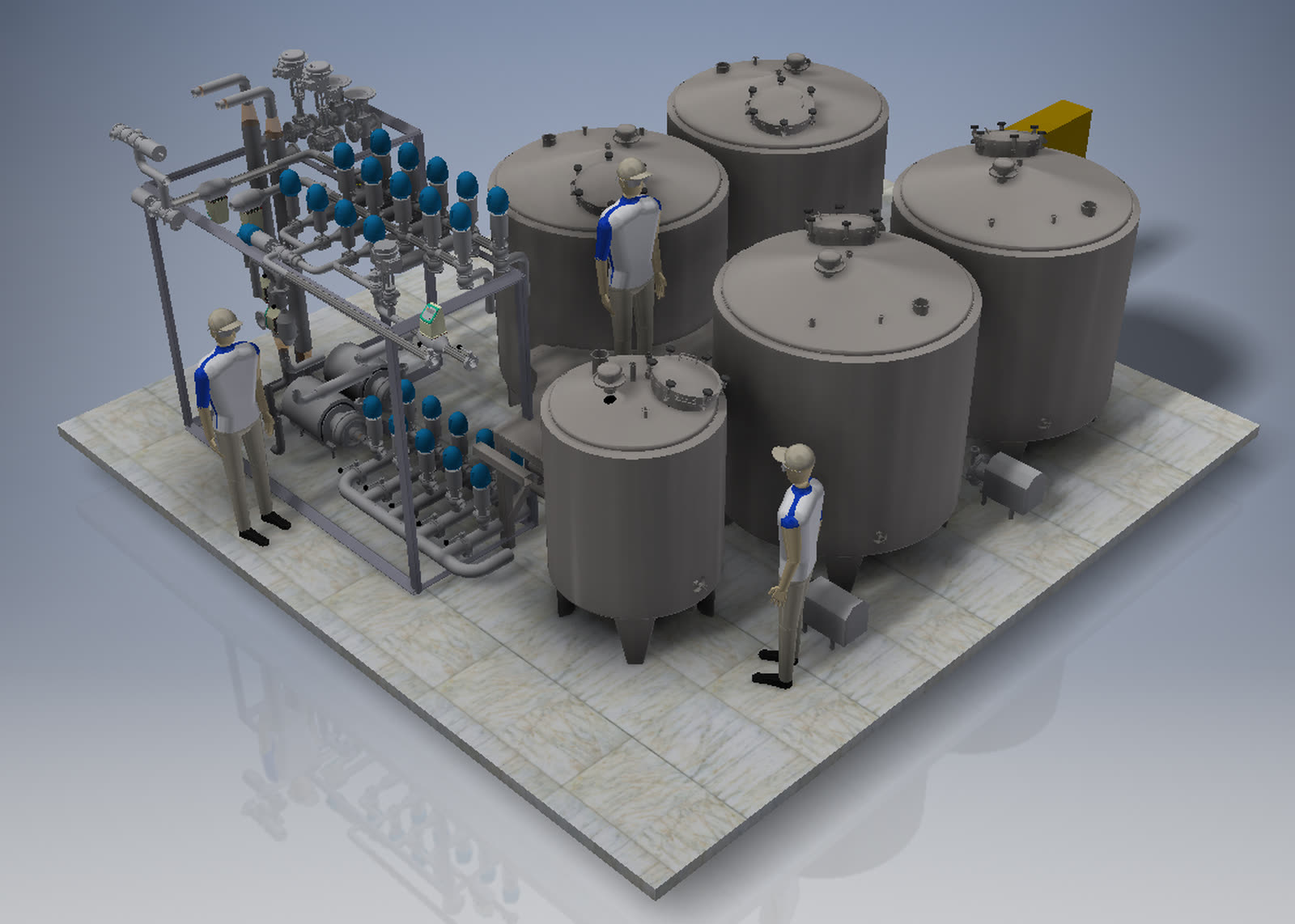 CIP skid and control panel at Aass Bryggeri